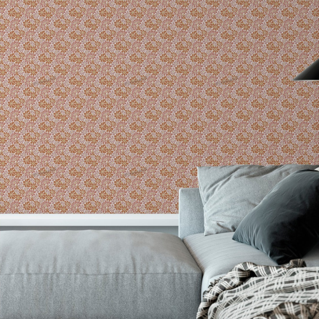 Matisse Florals Flower Pattern wallpaper in a living room - Pickawall