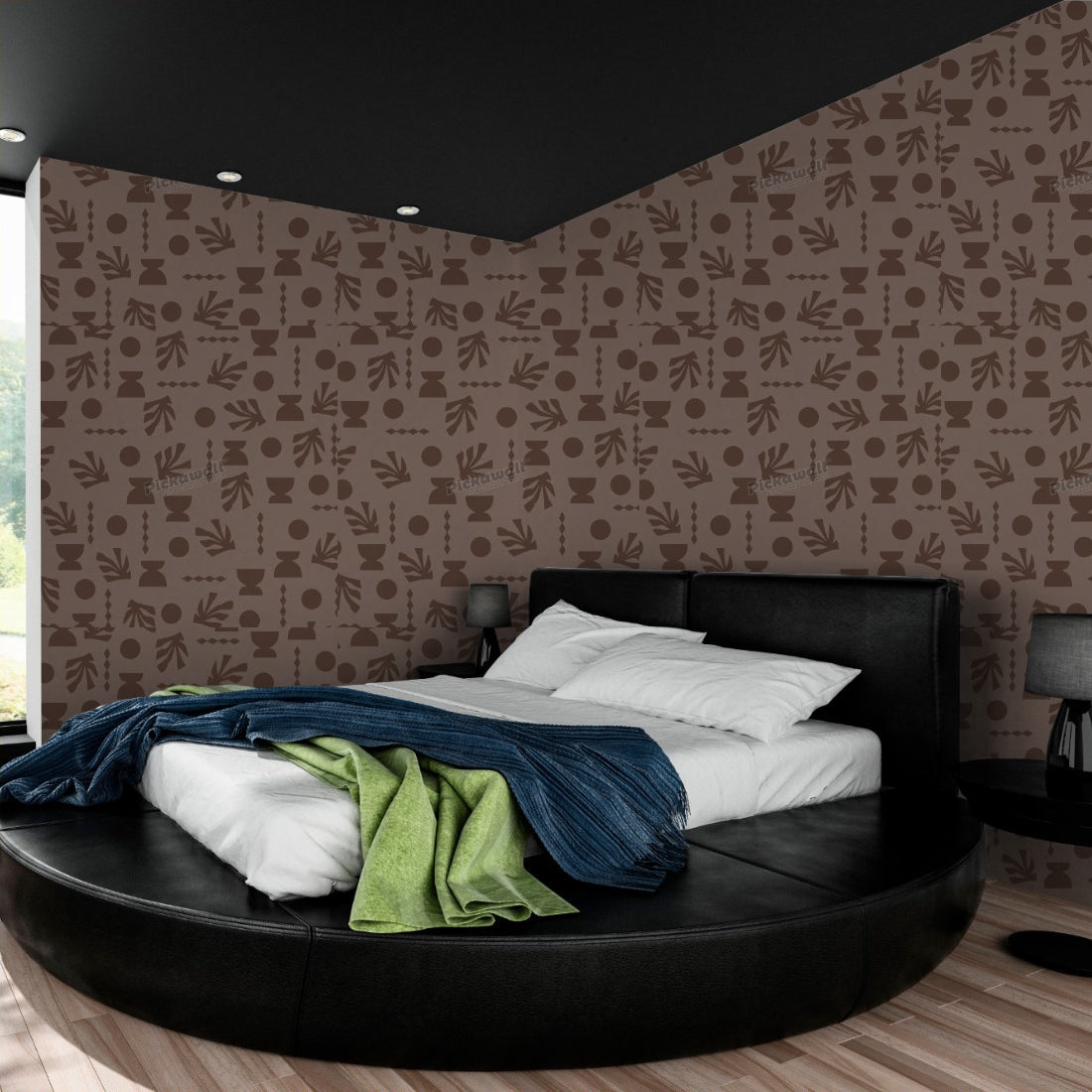 Celia Loves Shapes Shiraz Wallpaper wallpaper in a bedroom - Pickawall