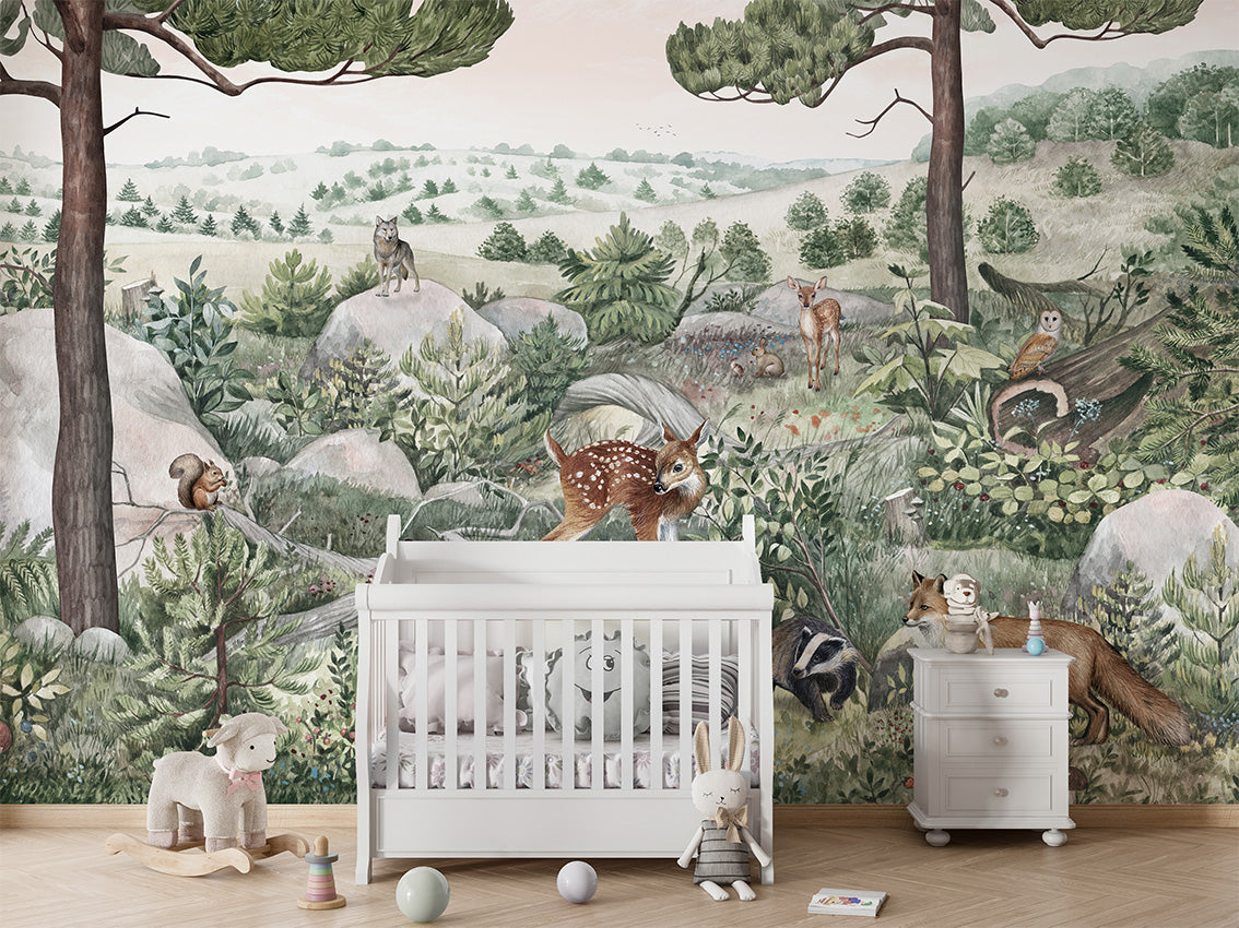 Happy Hills by Kikki Belle wallpaper room view - Pickawall