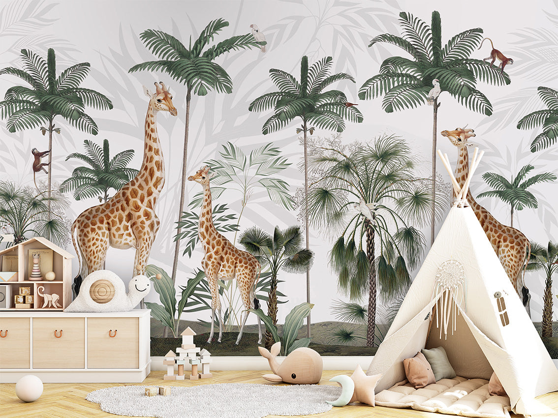 Gracious Giraffes by Kikki Belle wallpaper room view - Pickawall