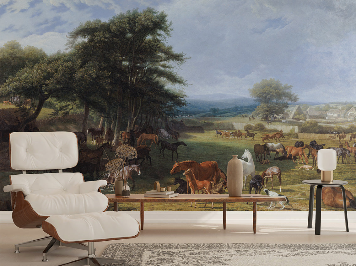 Horse Meadow by Madam Blanc wallpaper room view - Pickawall