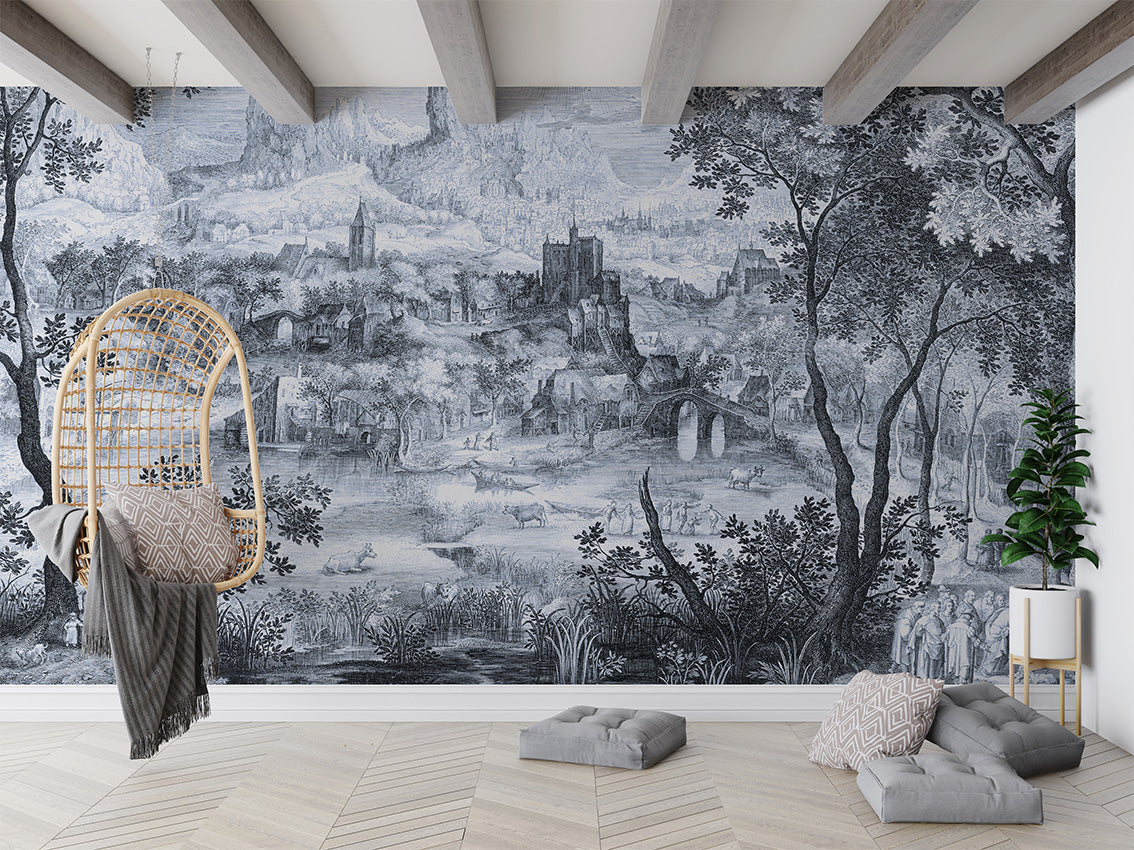 Little Village in the Clouds by Madam Blanc wallpaper room view - Pickawall
