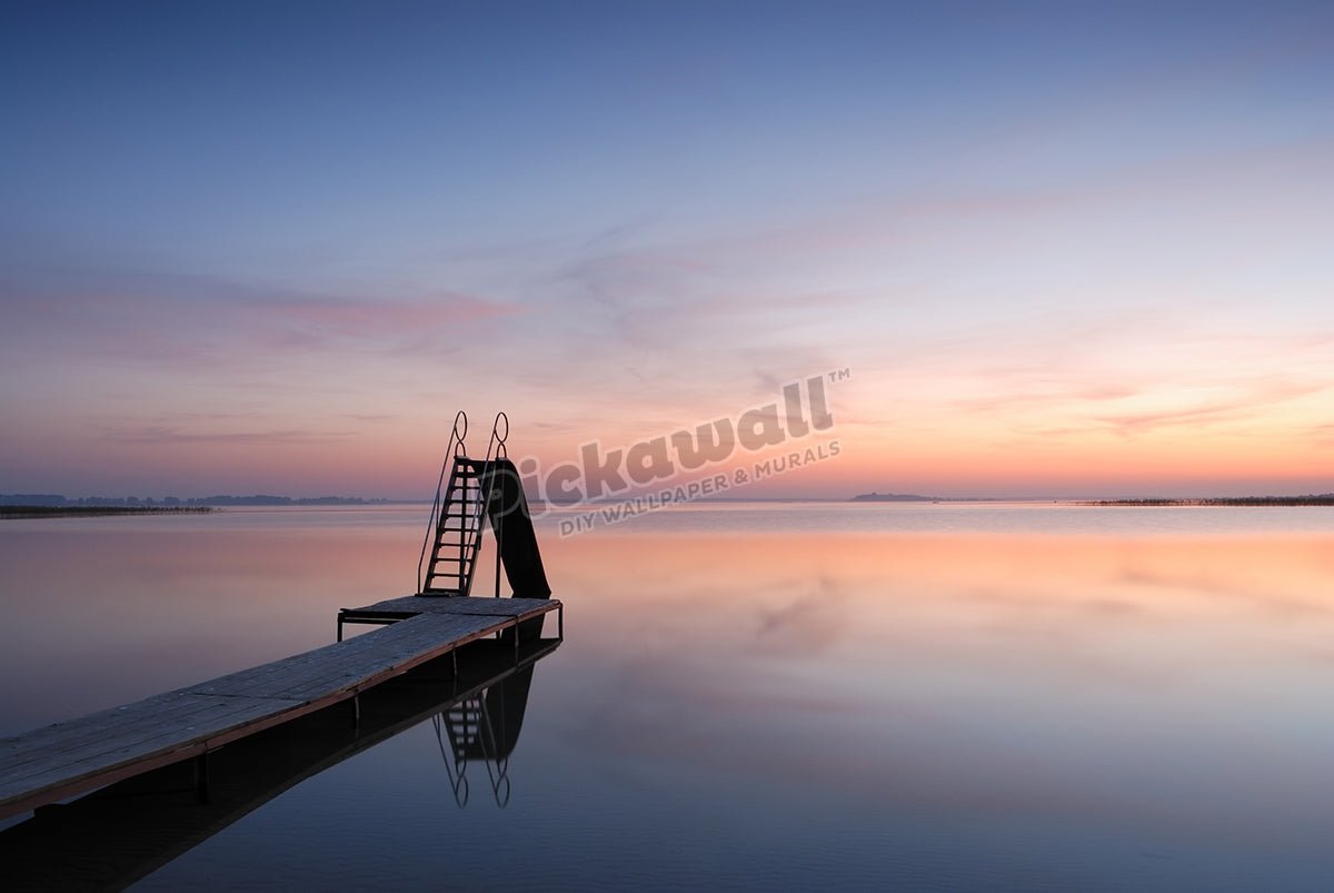 Pier and sunset on big lake - Pickawall