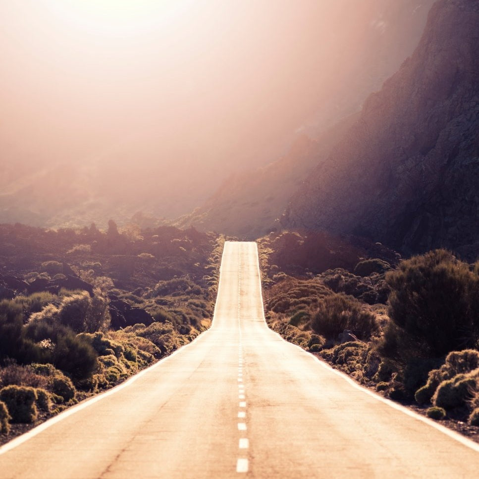 Road leading into mountainous landscape - Pickawall