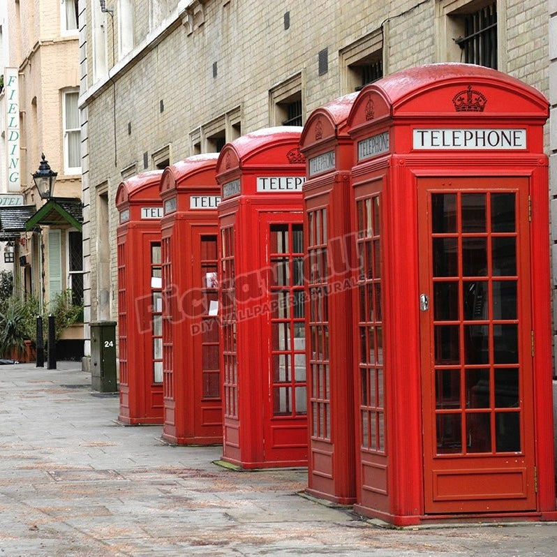 Row of red telephone boxes London - Pickawall