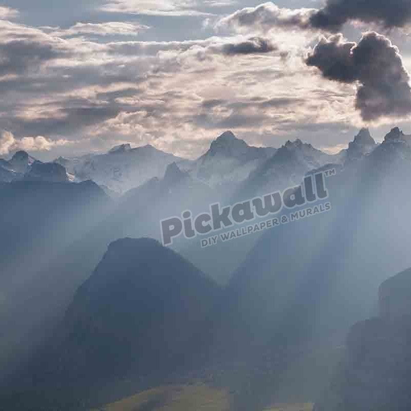 SHAFTS OF LIGHT IN MOUNTAINS, SWITZERLAND - Pickawall