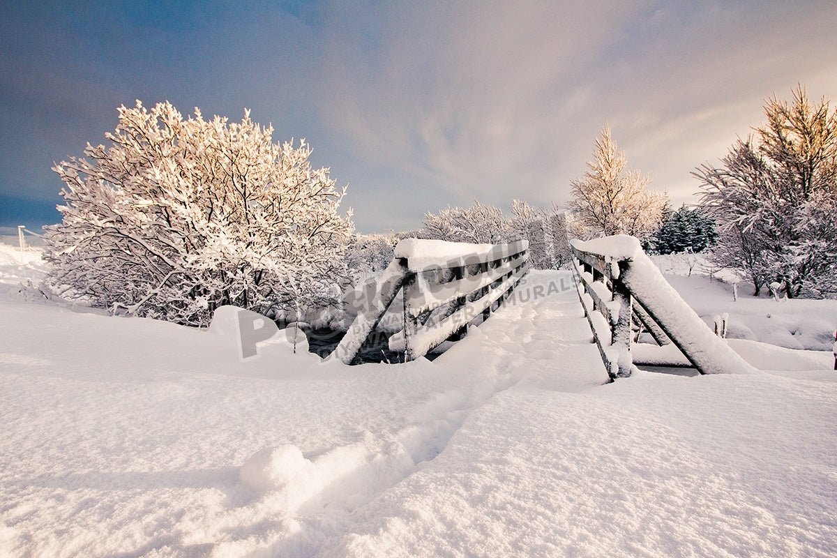 Snowy bridge at winter - Pickawall