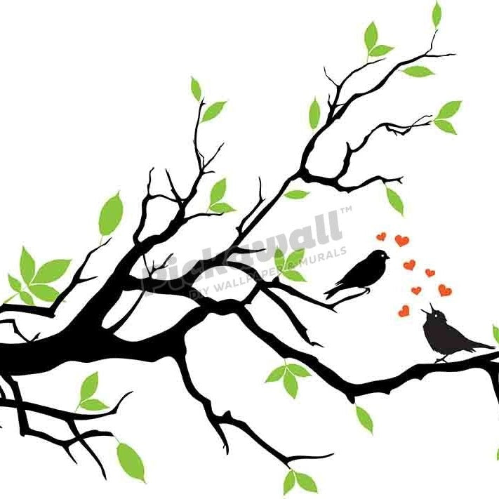 Spring tree - blue birds in love - Pickawall