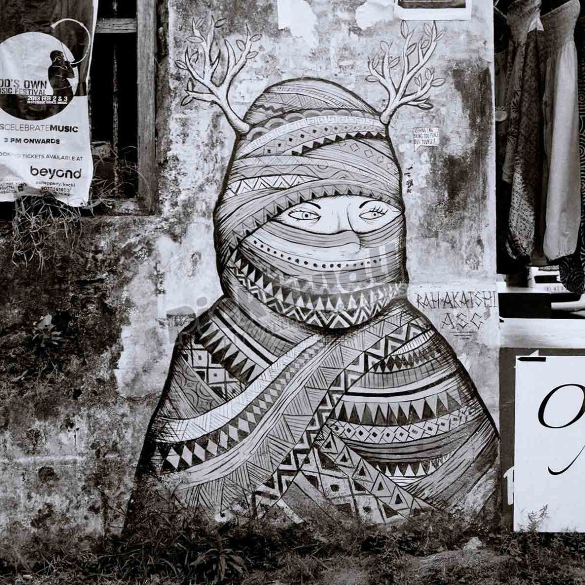 Street art in Kochi (Cochin) in Kerala in India - Pickawall