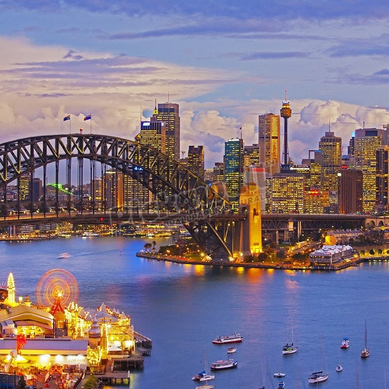 Sydney Harbour Bridge and Sydney skyline - Pickawall