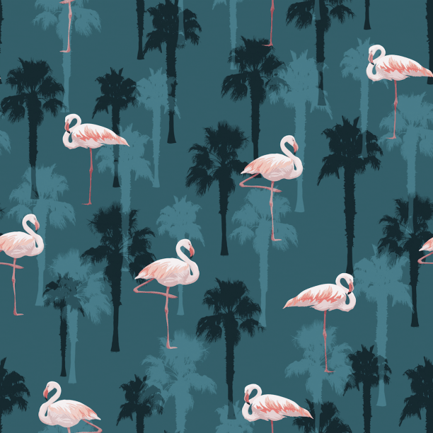 Tropical summer pattern with flamingo birds - Pickawall