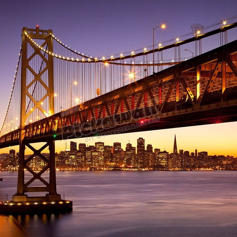 Twilight at the Oakland Bay Bridge with skyline of San Francisco beyond, California USA - Pickawall