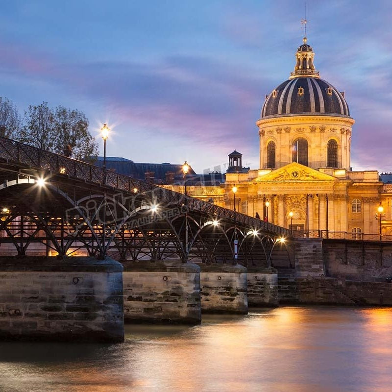 Twilight over Academie Francaise and River Seine, Paris France - Pickawall