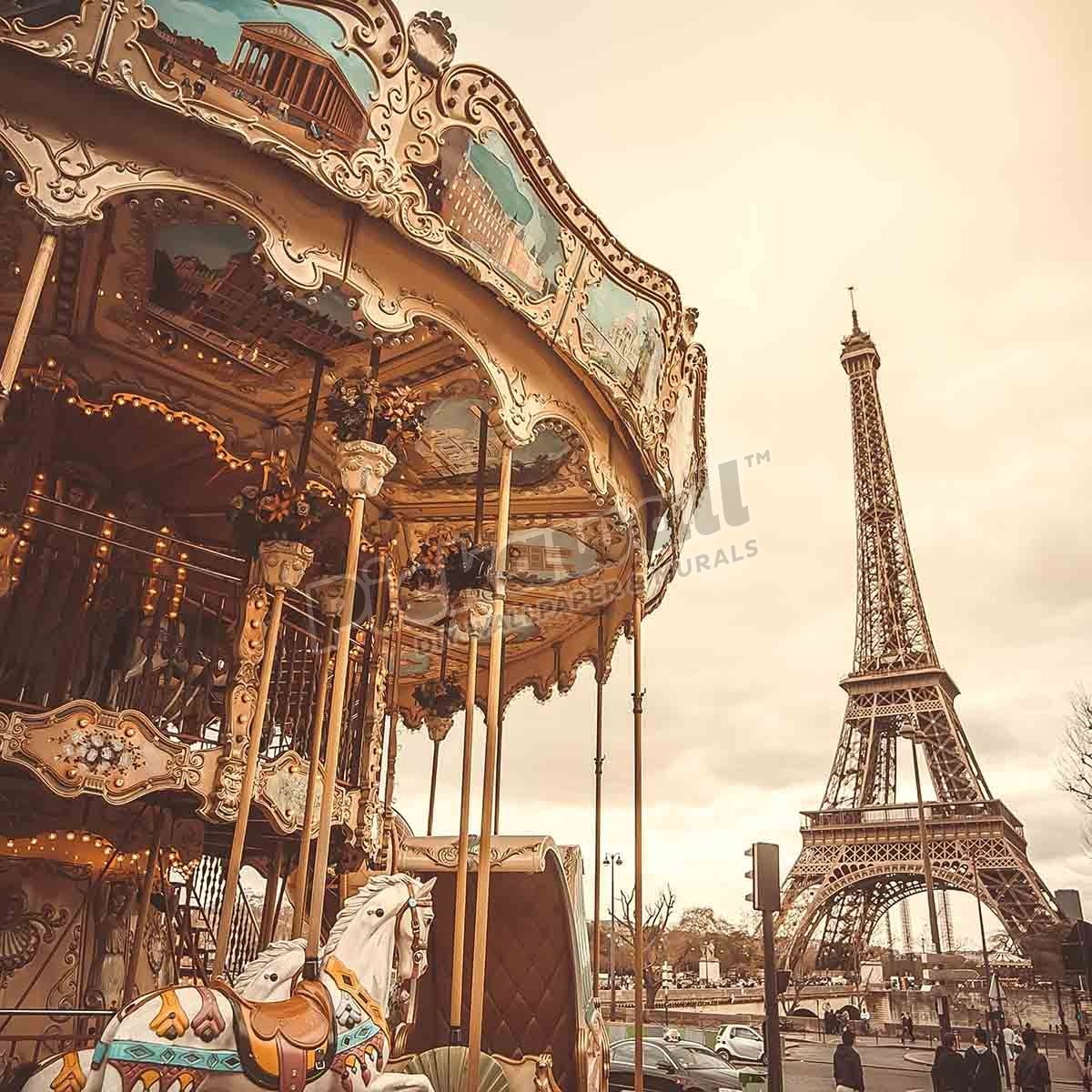 Vintage carousel in Paris - Pickawall