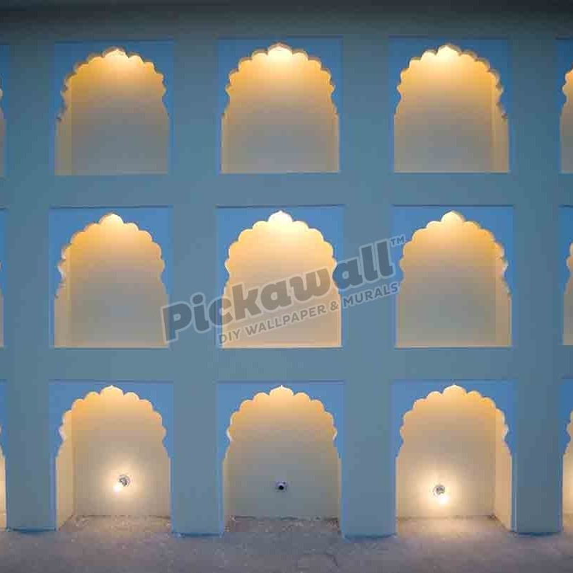 Wall with Lit Arches' - Pickawall