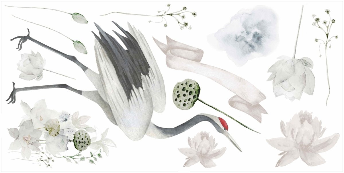 Whimsical Crane Decals by Katie Sargent - Pickawall
