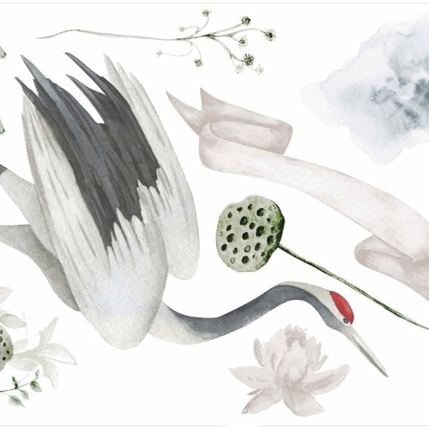 Whimsical Crane Decals by Katie Sargent - Pickawall