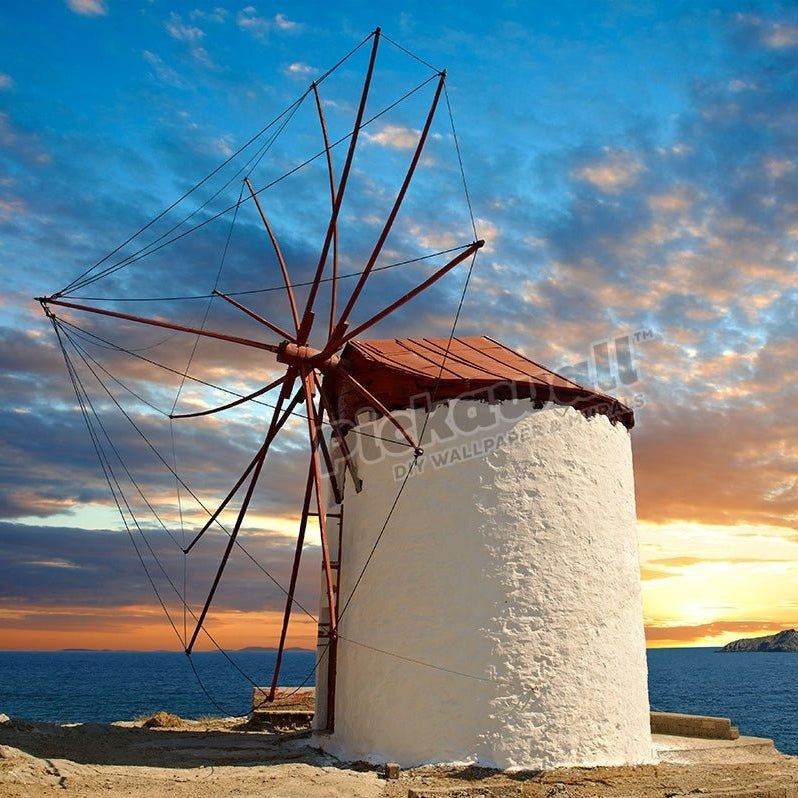 Widmills in Chios Chora. Chios Chios Island, Greece. - Pickawall