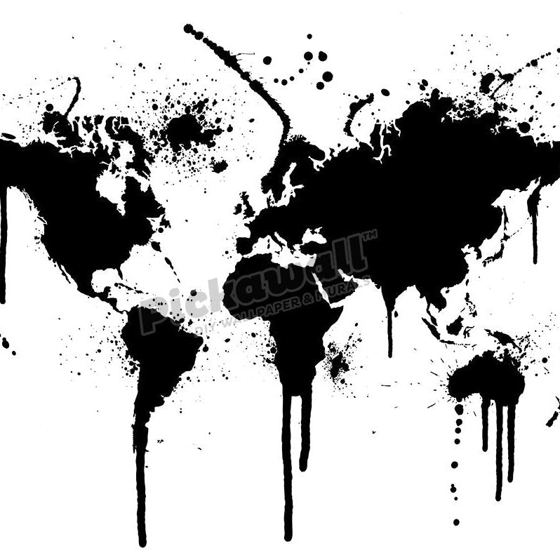 World Map Ink Splatter - Pickawall