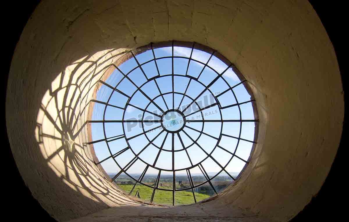 Circular Glass Pained Window Pickawall