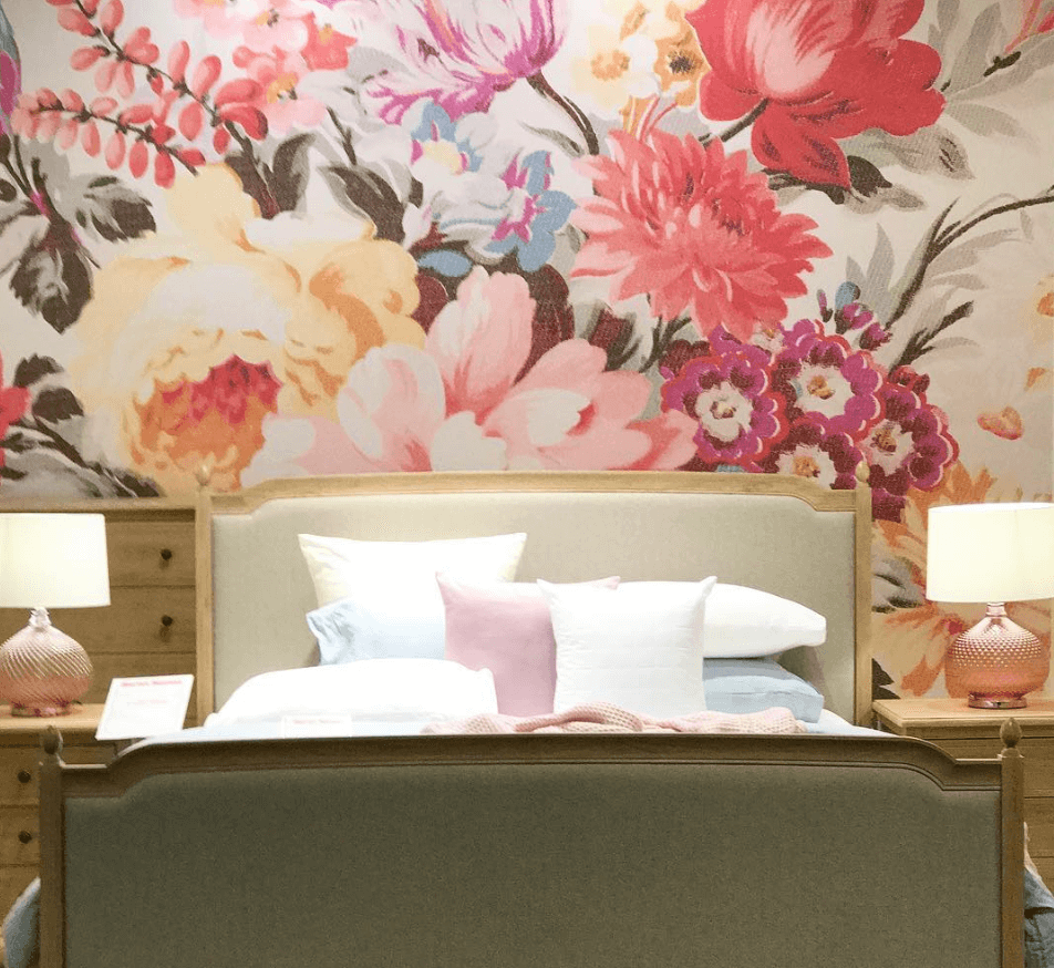 bedroom flower wallpaper