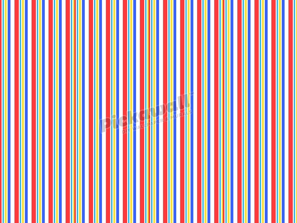 Vertical Stripes – Red, Blue & Yellow - Pickawall