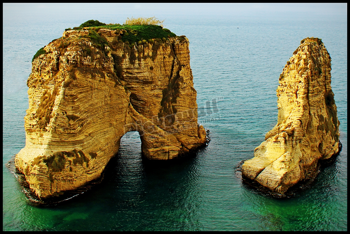 Rocks in sea, Lebanon Pickawall