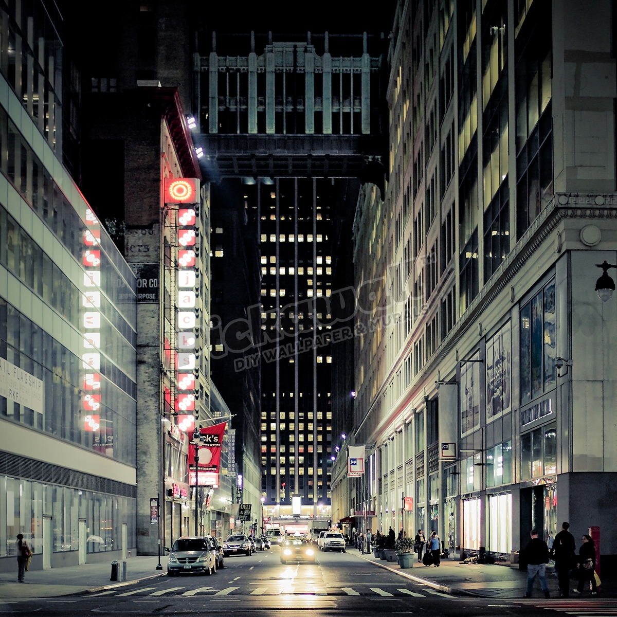 Street of New York at night - Pickawall