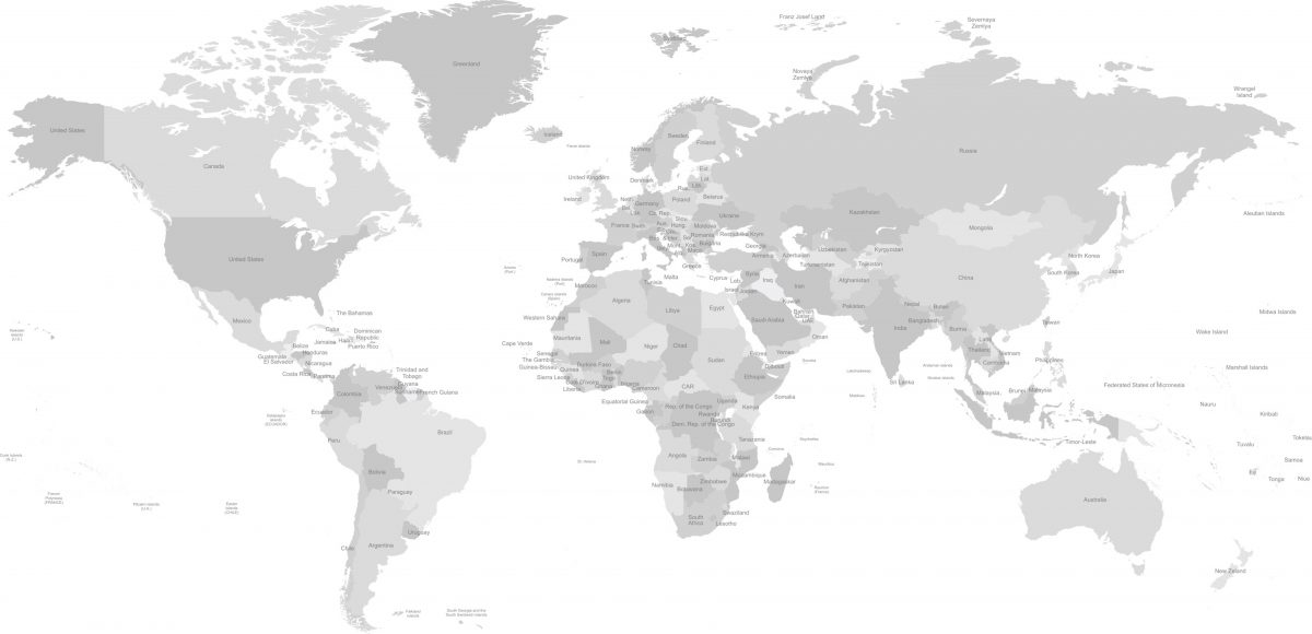 Grey World Map - Pickawall